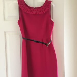 Ruffled collar fuschia Kate Spade dress